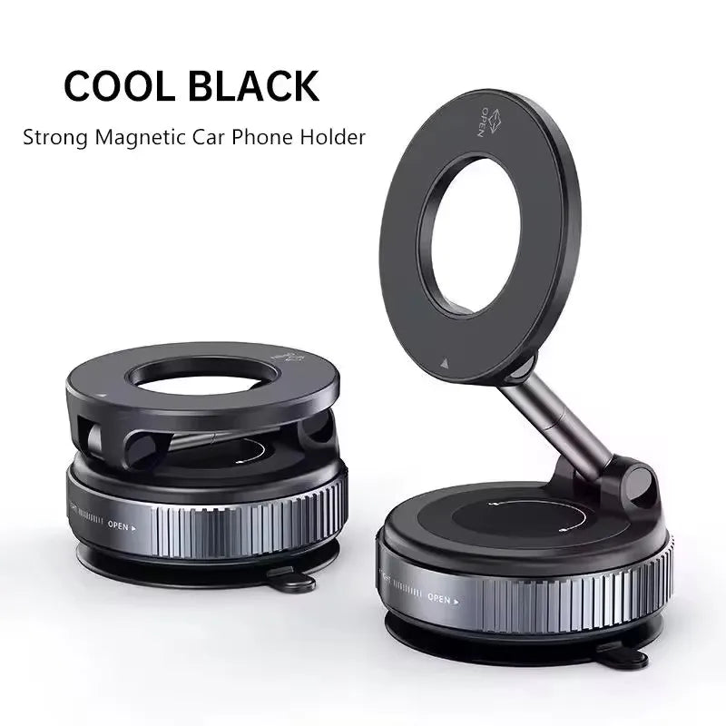 360° Magnetic Car Phone Mount – Strong Vacuum Suction Holder