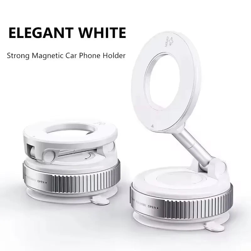 360° Magnetic Car Phone Mount – Strong Vacuum Suction Holder