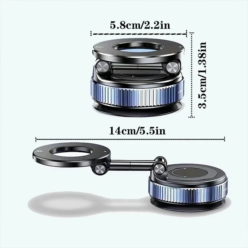 360° Magnetic Car Phone Mount – Strong Vacuum Suction Holder