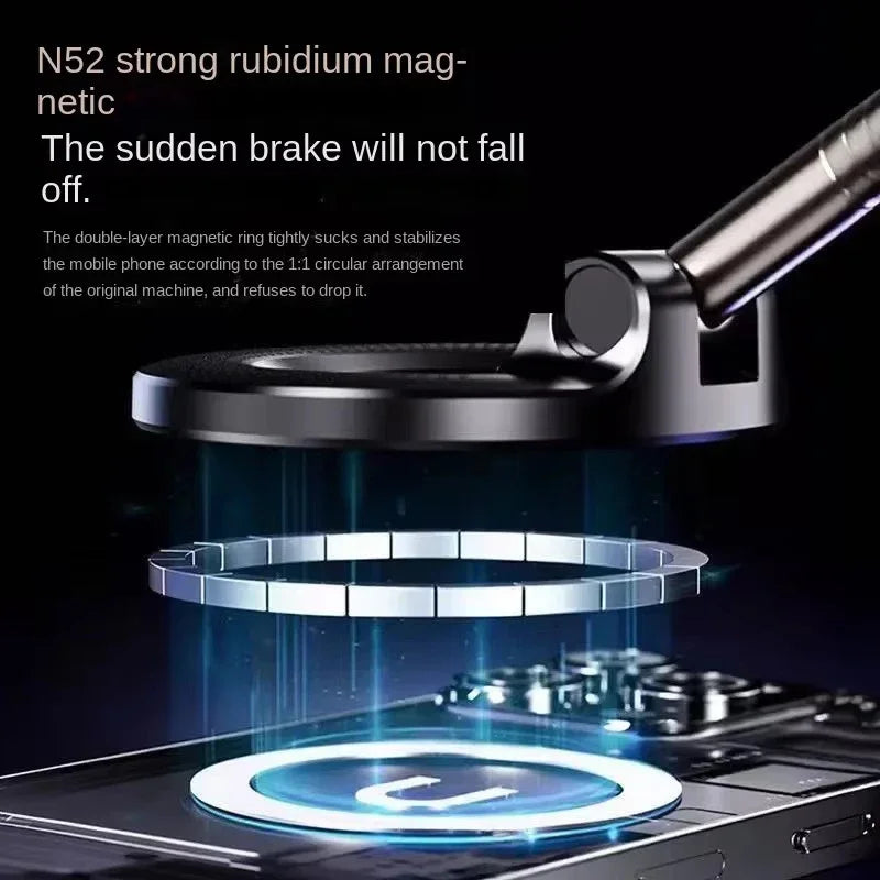 360° Magnetic Car Phone Mount – Strong Vacuum Suction Holder