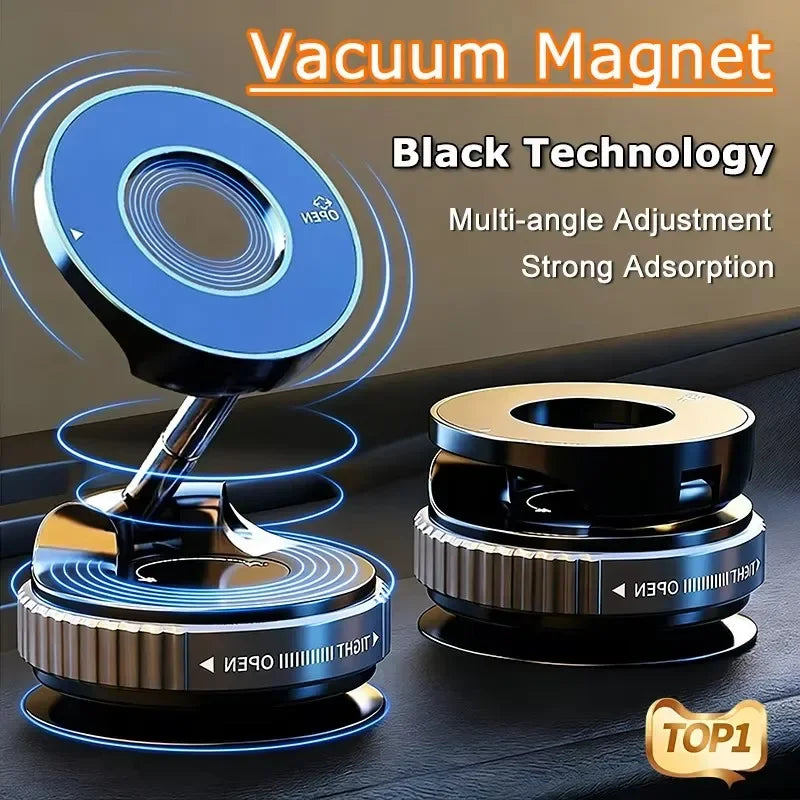 360° Magnetic Car Phone Mount – Strong Vacuum Suction Holder